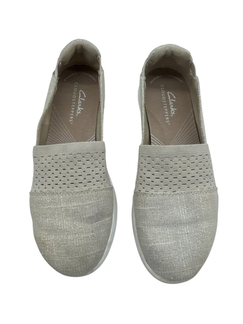 Clarks Cloudsteppers Womens Breeze Vibe Slip On Loafers Shoes Size 5M Beige